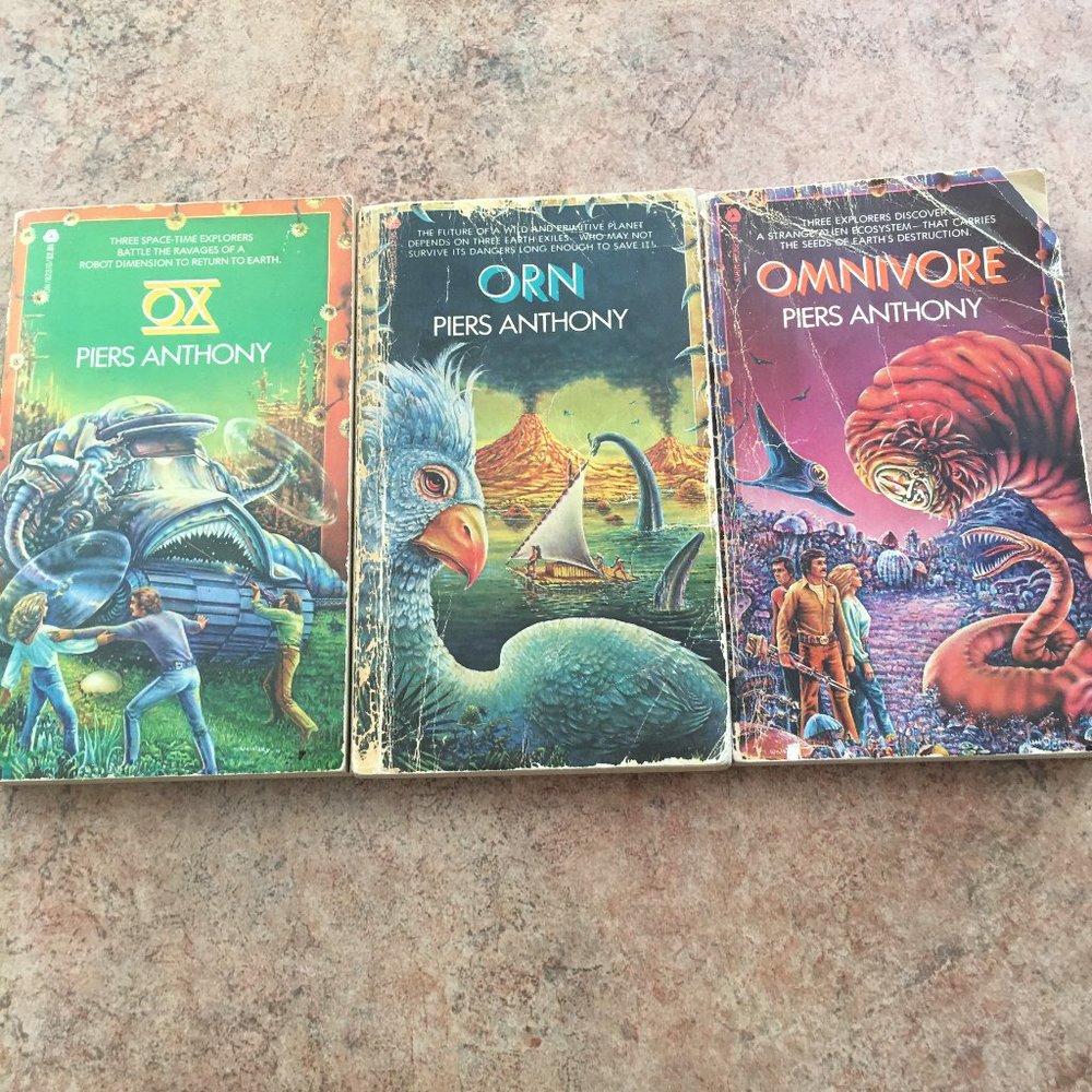 piers anthony ox, orn, omnivore book series vintage fiction paperback 1970's